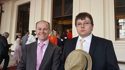 David and Jason outside Buckingham Palace