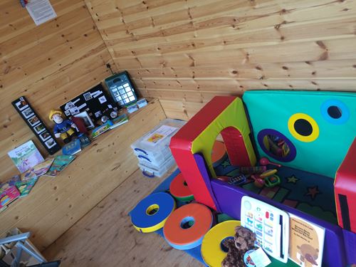 ICE resources on display inside the beach hut