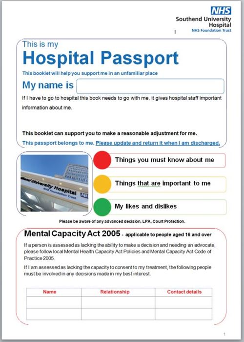 Hospital Passports Inclusive Communication Essex